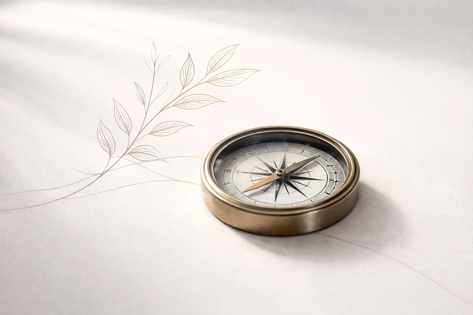 Boussole minimaliste avec accent doré subtil Boussole minimaliste avec accent doré subtil