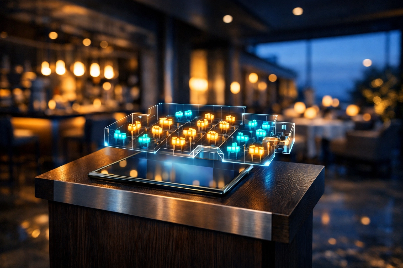 Digitales Reservierungssystem in der Gastronomie der Zukunft für effiziente Tischplanung.