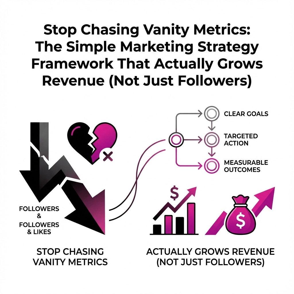 Stop Chasing Vanity Metrics: The Simple Marketing Strategy Framework That Actually Grows Revenue (Not Just Followers)