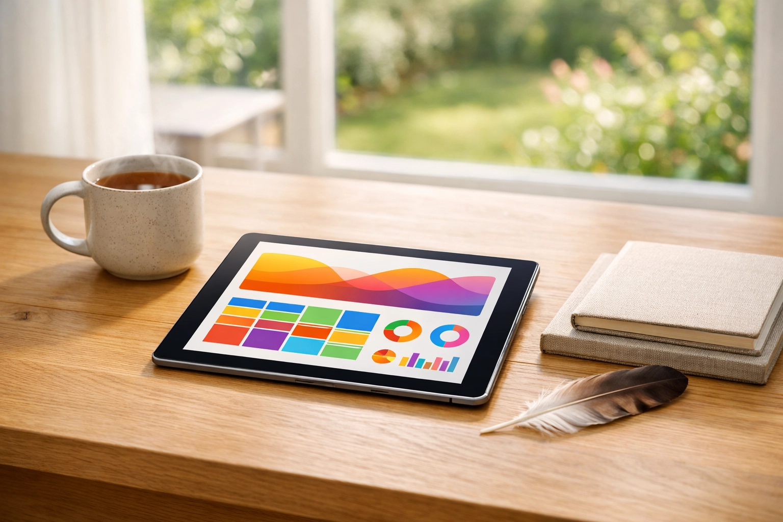 Organised landlord desk with a tablet, representing efficient property management and prioritisation in Long Sutton.