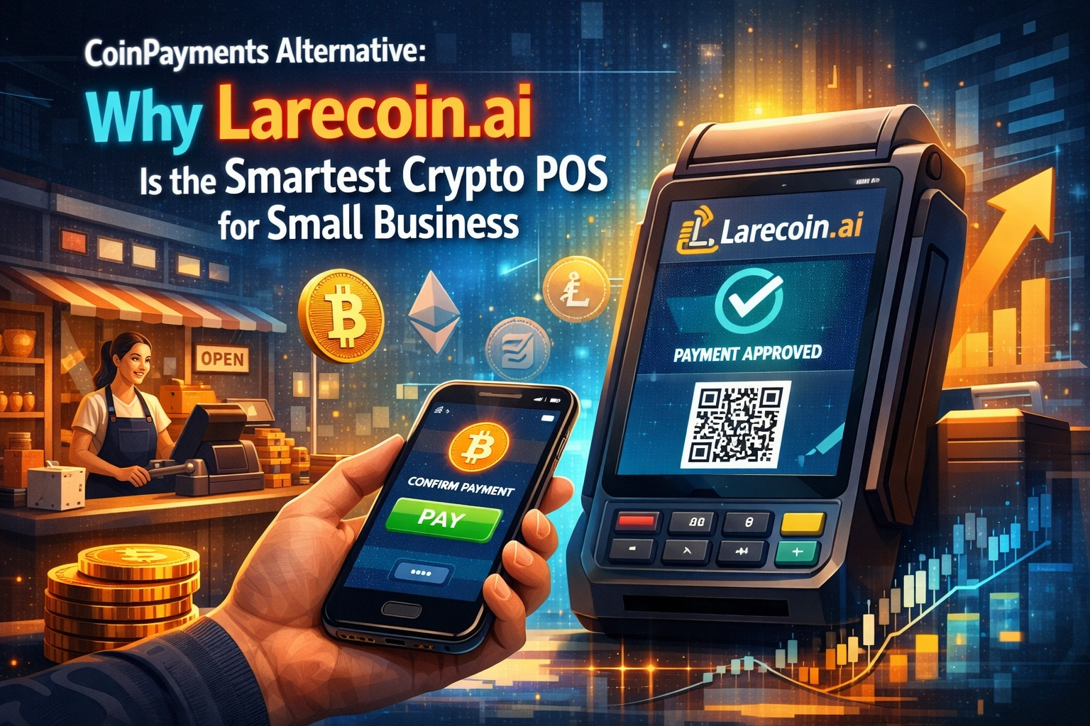 [HERO] CoinPayments Alternative: Why Larecoin.ai Is the Smartest Crypto POS for Small Business
