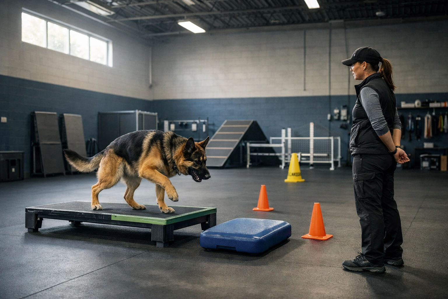 Dog training facility in Prince Albert with trainer conducting behavioural work Dog training facility in Prince Albert with trainer conducting behavioural work