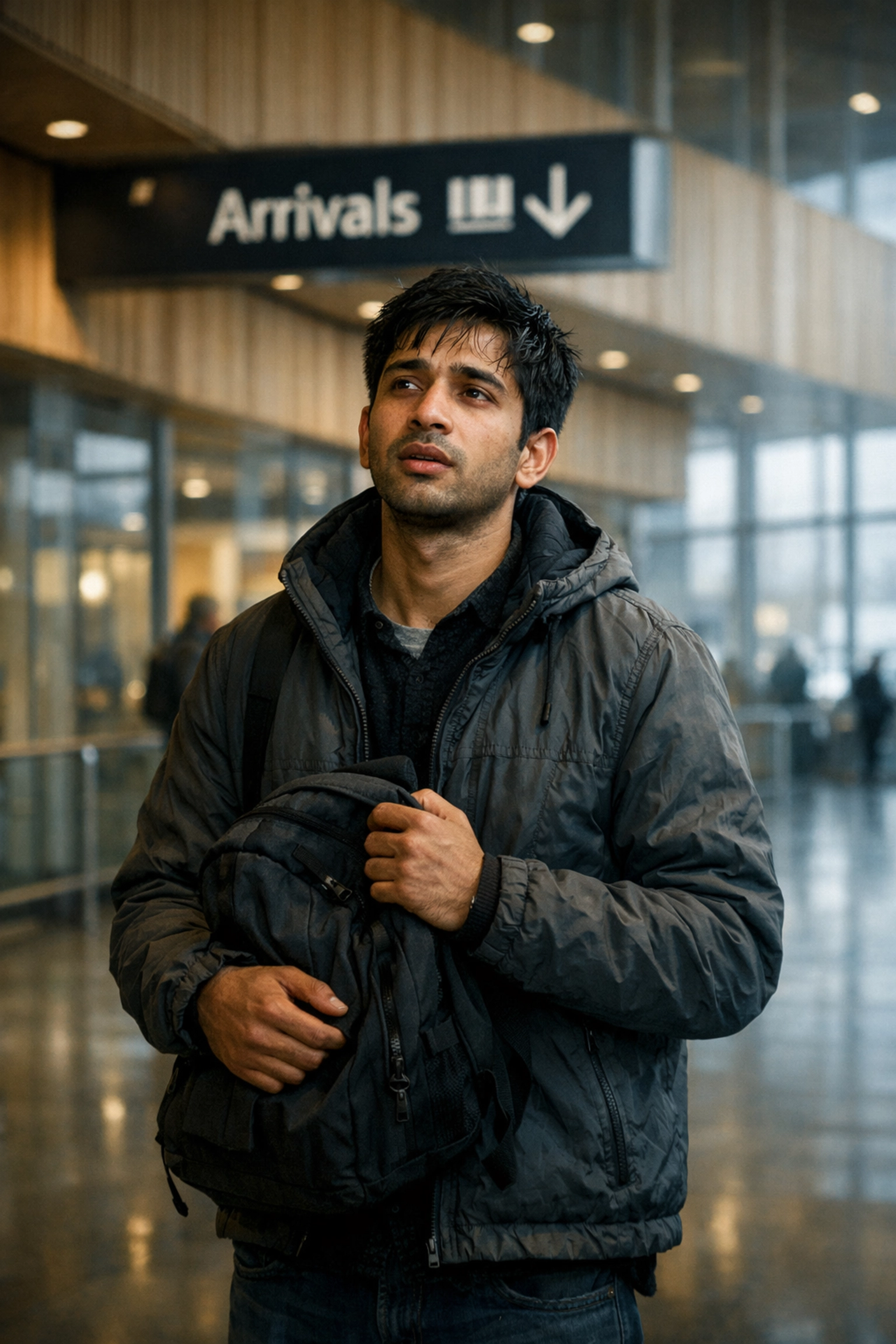 LGBTQ+ refugee from Bangladesh arriving in Helsinki Finland after fleeing persecution