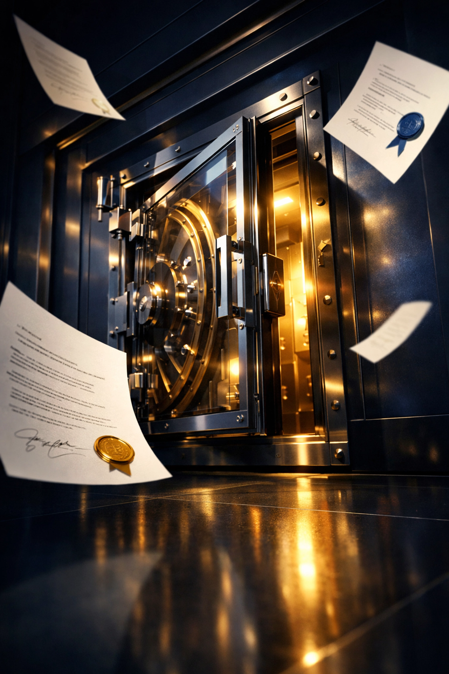 Vault door opening to exclusive investment opportunities for accredited investors
