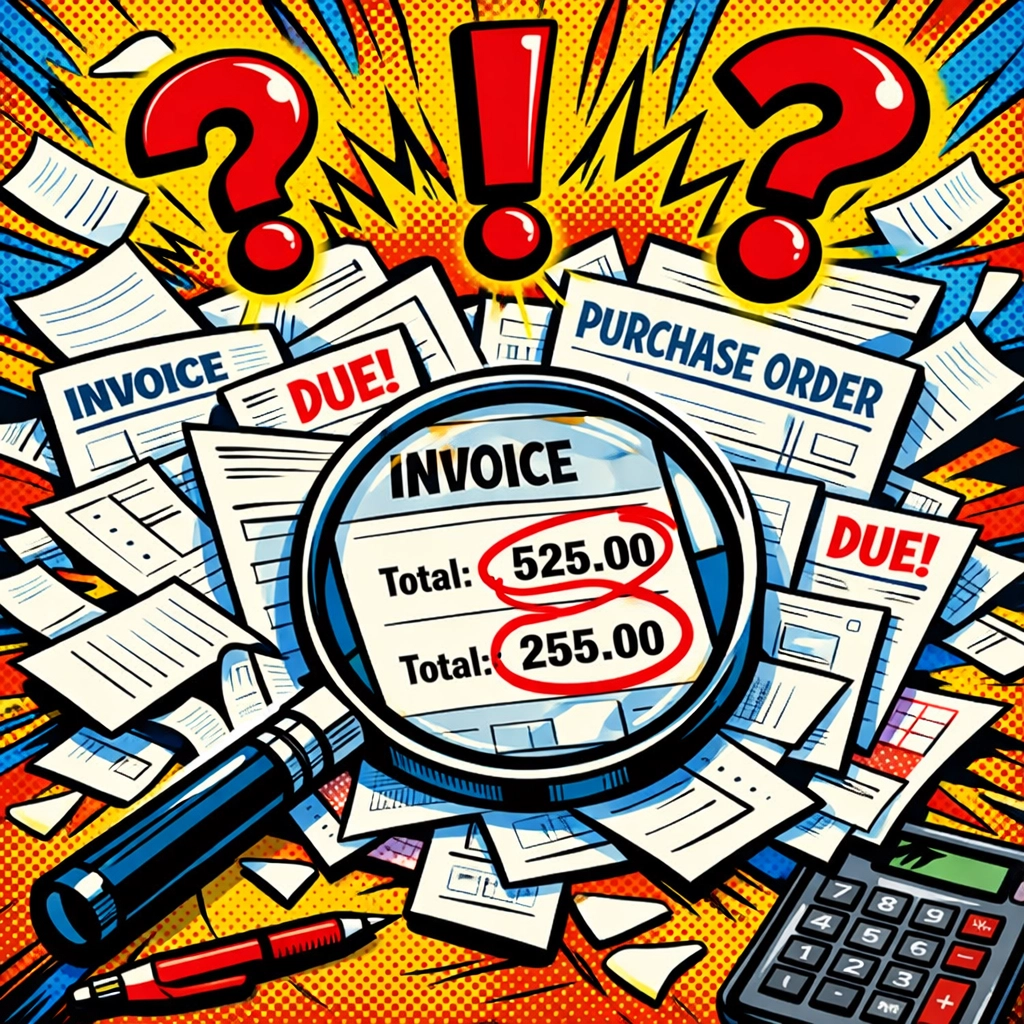 AI invoice processing automation detecting mismatches in purchase orders and receipts