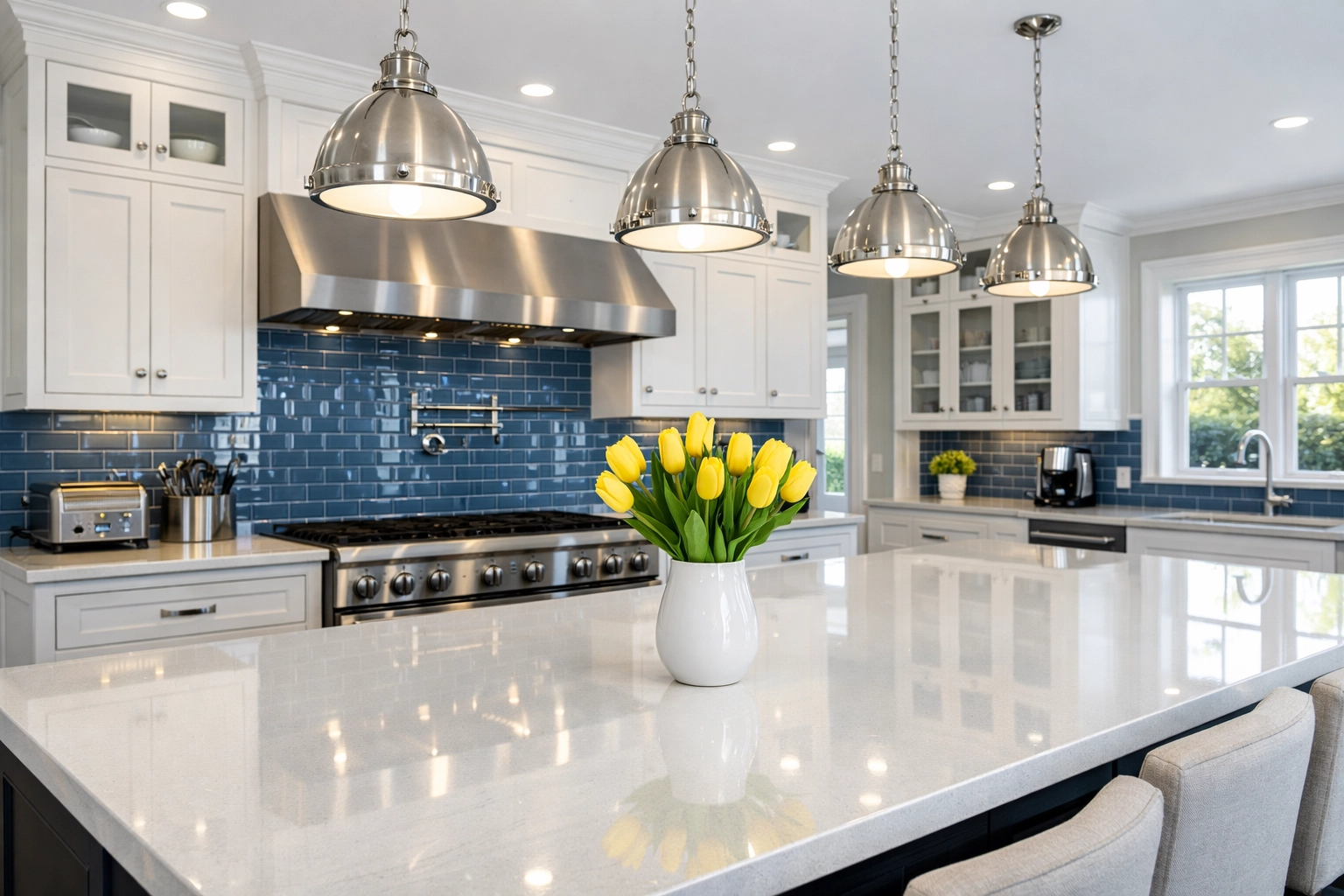 A sparkling clean kitchen following a deep clean by house cleaning services in MA.