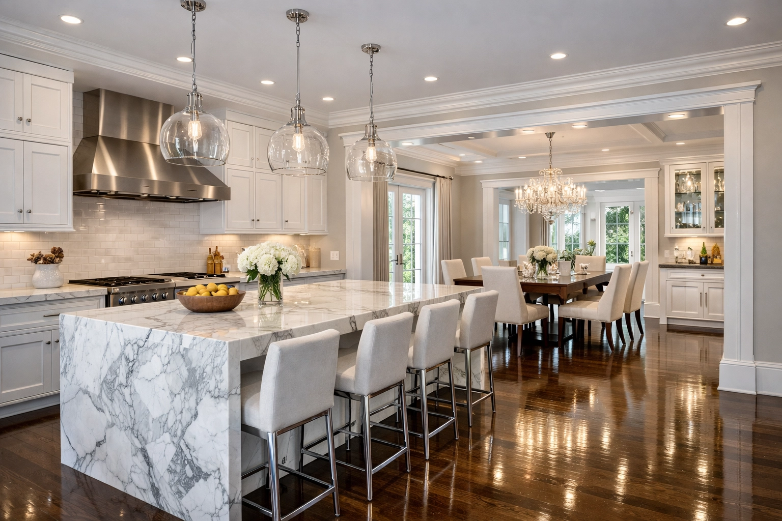 Pristine open-concept Boston home following a professional post-construction cleaning services visit