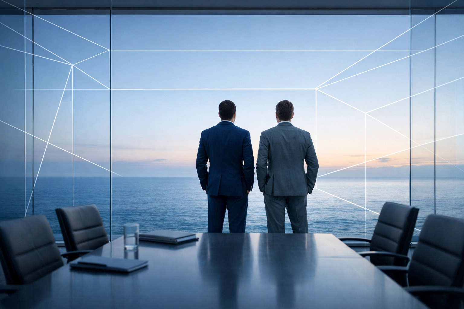 Legal professionals in a modern boardroom planning a strategic path forward for a Virginia Beach divorce.