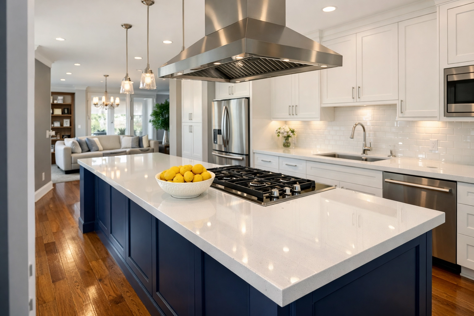 Spotless modern kitchen in a Leominster apartment showing professional residential cleaning results.