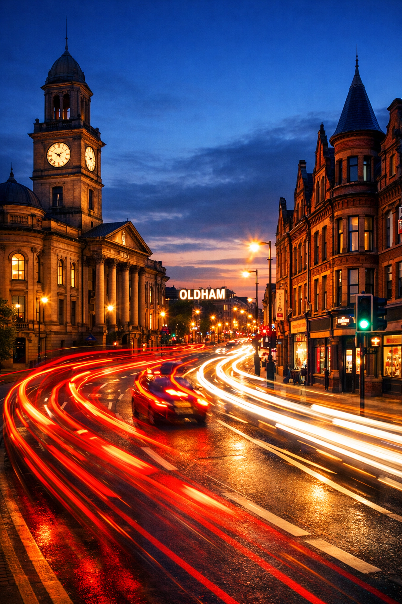 Fast-paced traffic in Oldham representing the rapid speed of the local property market.