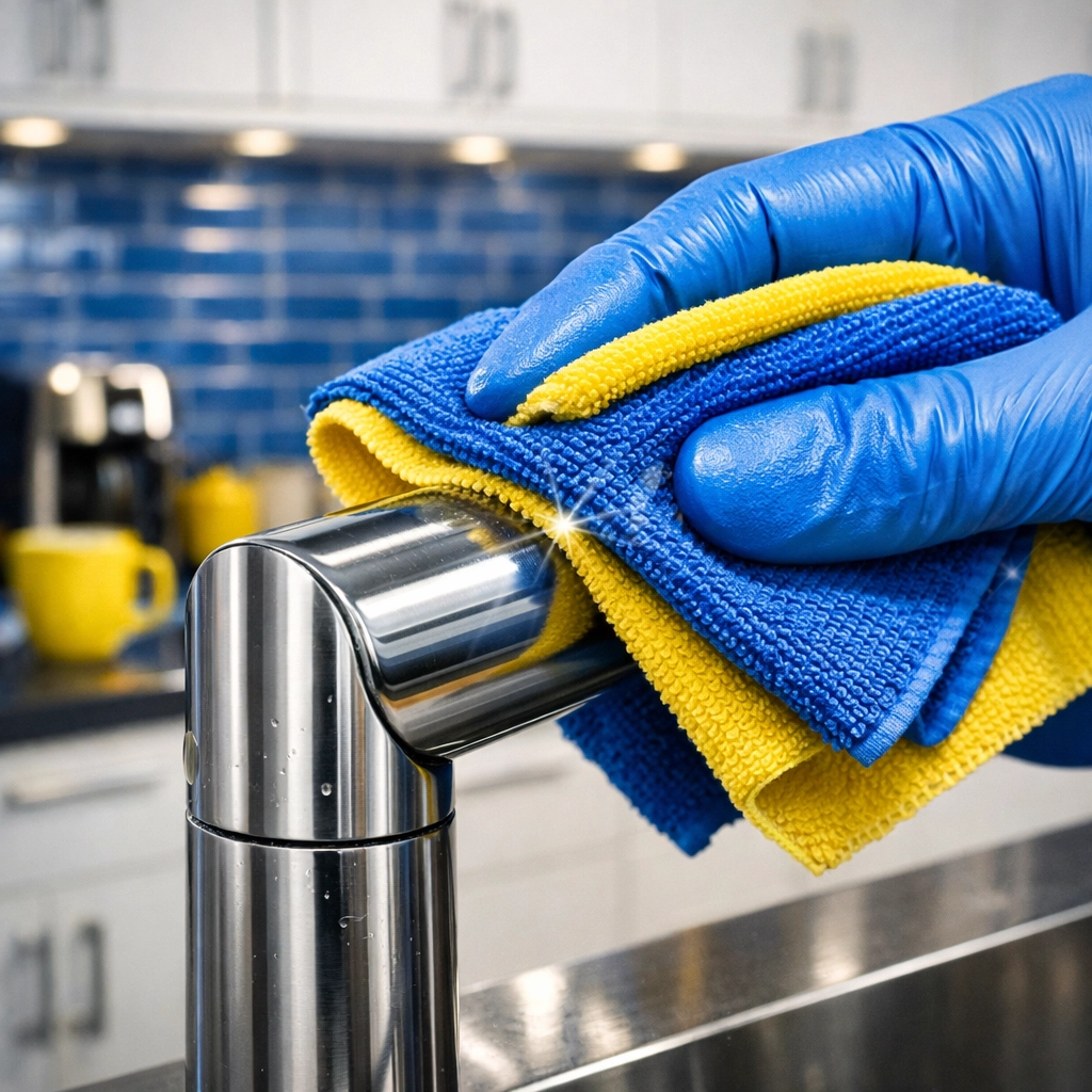 Ninja-level deep cleaning of a luxury office kitchenette as part of professional janitorial services Massachusetts.