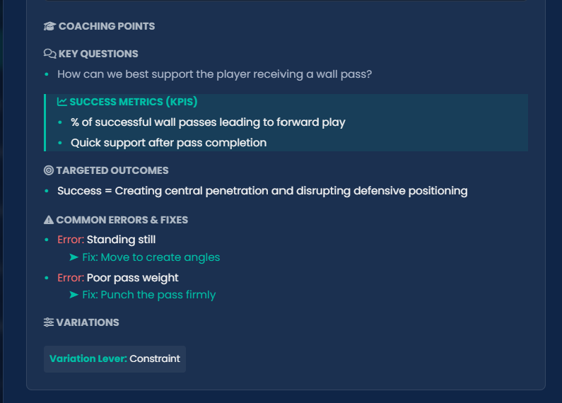 CoachAI Coaching Points Section Screenshot