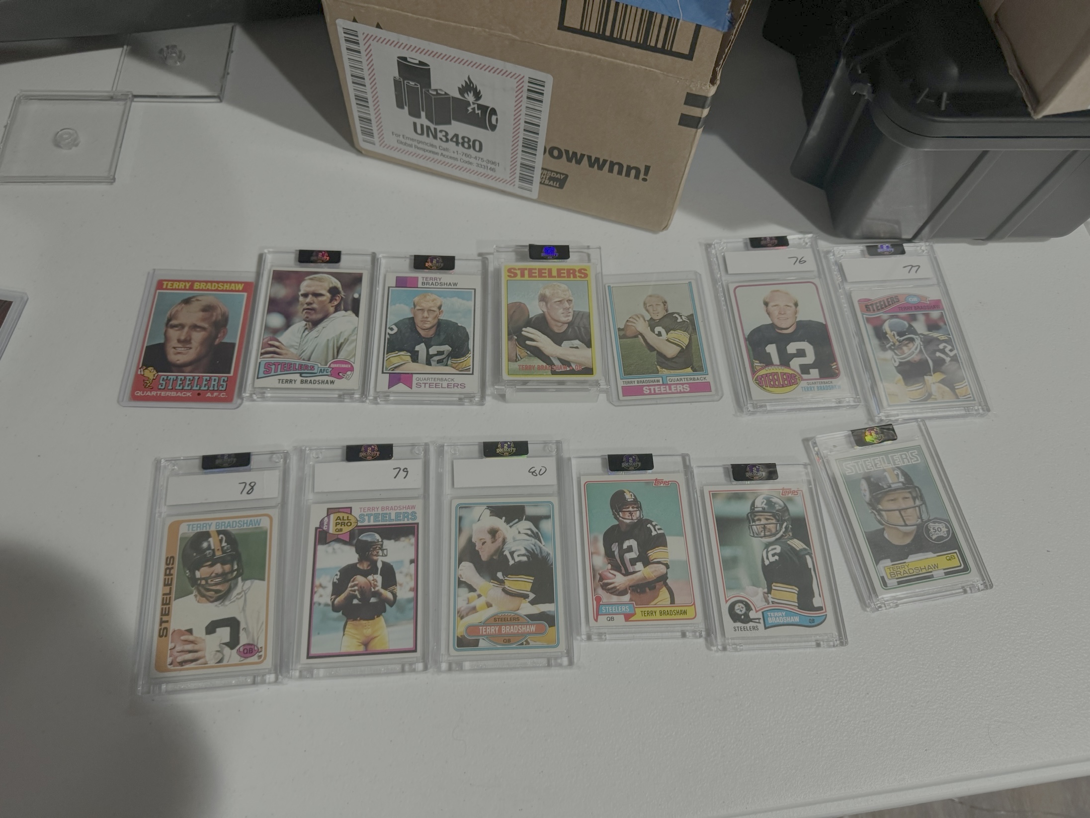 Terry Bradshaw Steelers Football Card Display