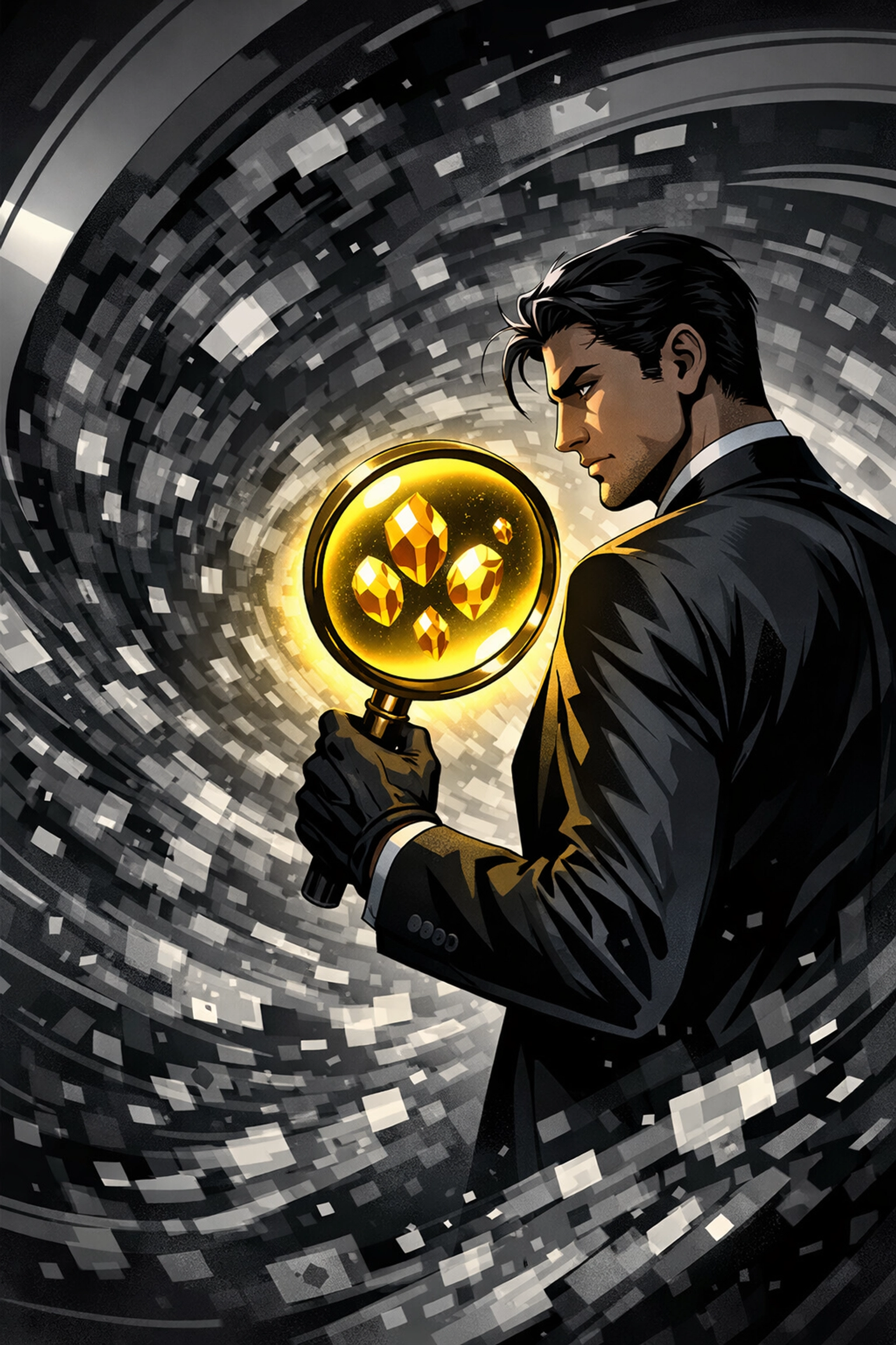 Professional figure isolating high-converting Amazon ads management keywords from irrelevant search traffic