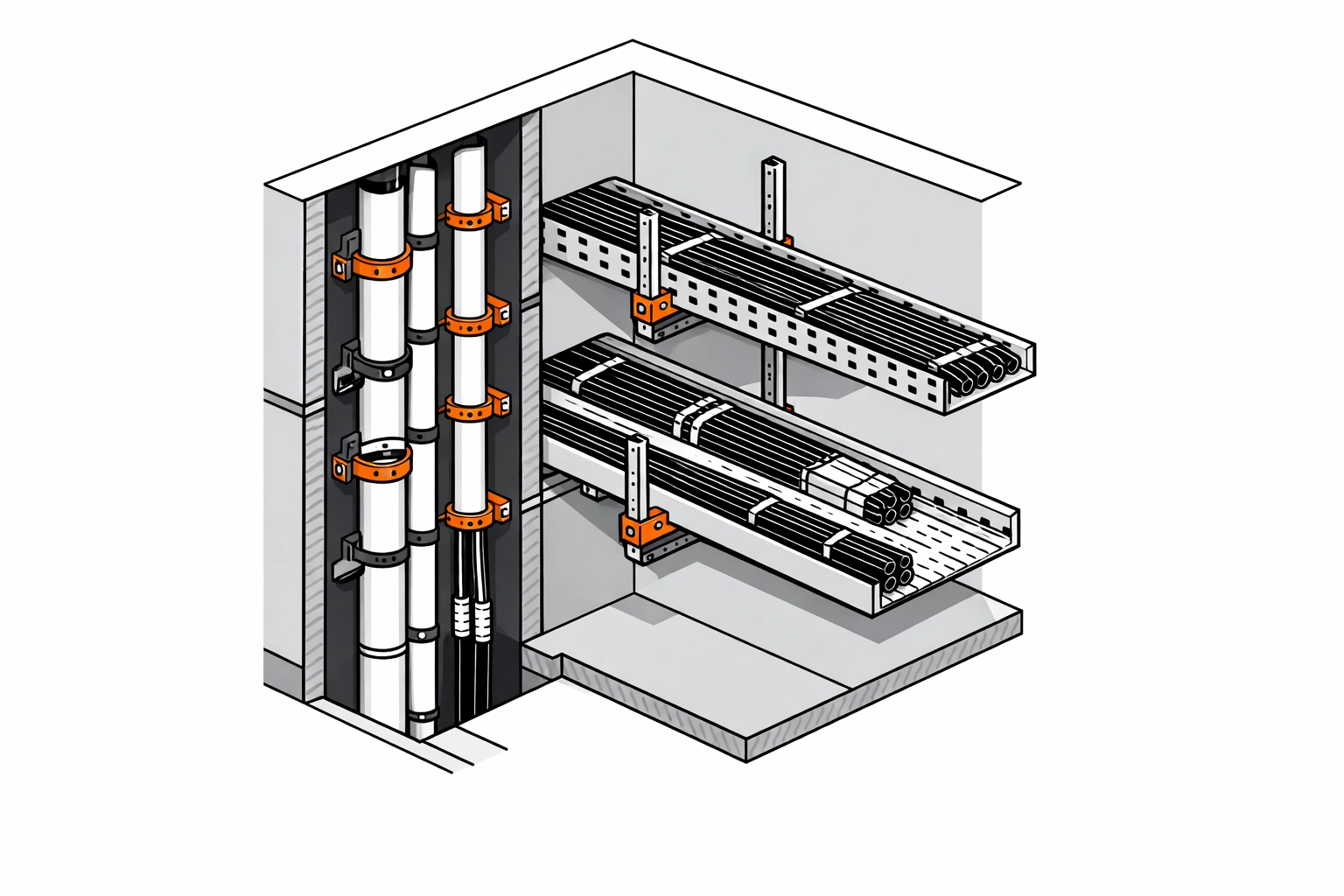 Professionelle Steigleitungen und Kabeltragsysteme für Elektroinstallationen in NÖ.
