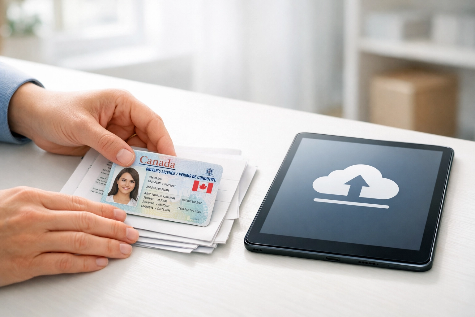 Preparing ID and documents for a quick online no credit check loan canada application.