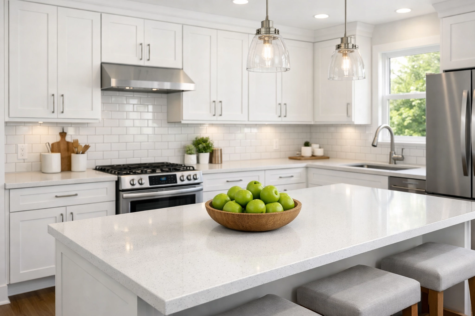 Modern renovated kitchen in a Columbus rental property showcasing successful BRRRR Ohio investment results.