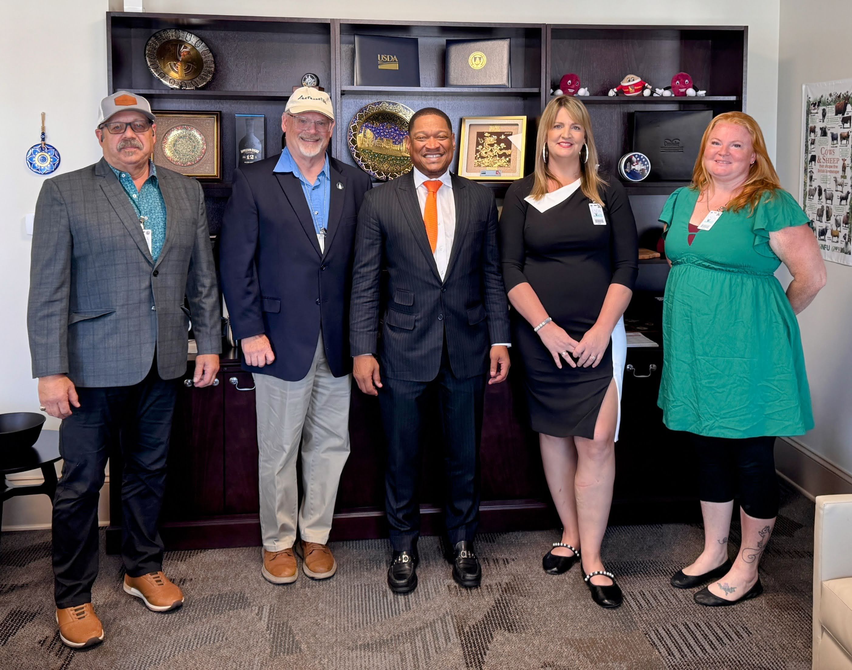 Brittany Scott (Secretary of LEA) with USDA-FAS Administrator Daniel Whitley and LEA leadership