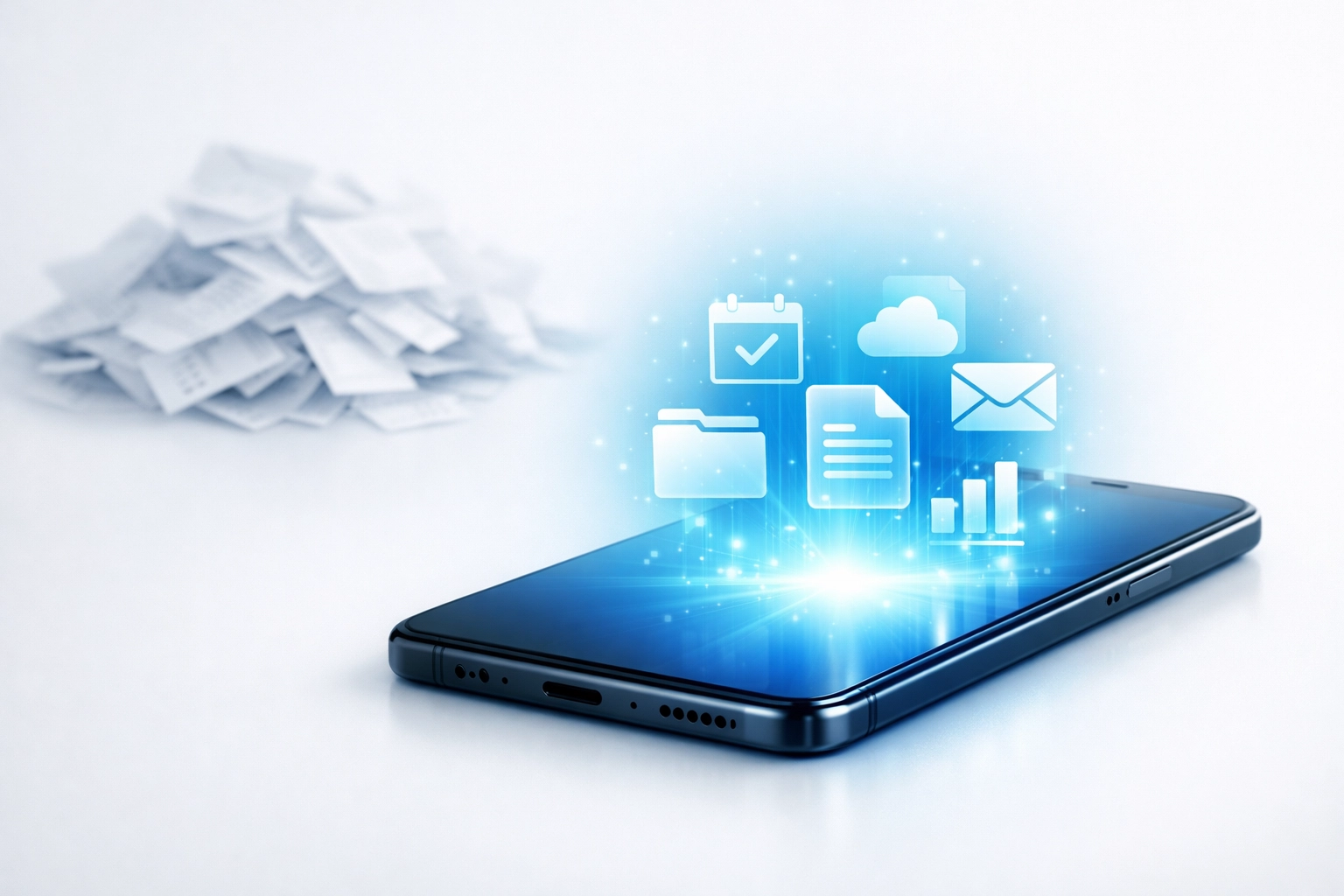 Digital receipt organization on a smartphone to simplify bookkeeping cleanup and tax prep.