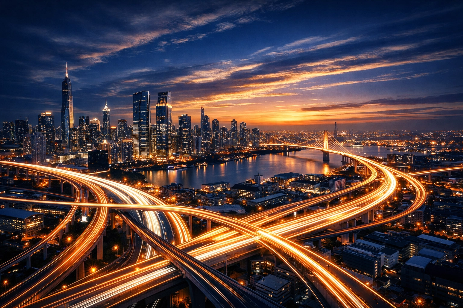 Modern city skyline illustrating national workforce development infrastructure and connectivity.