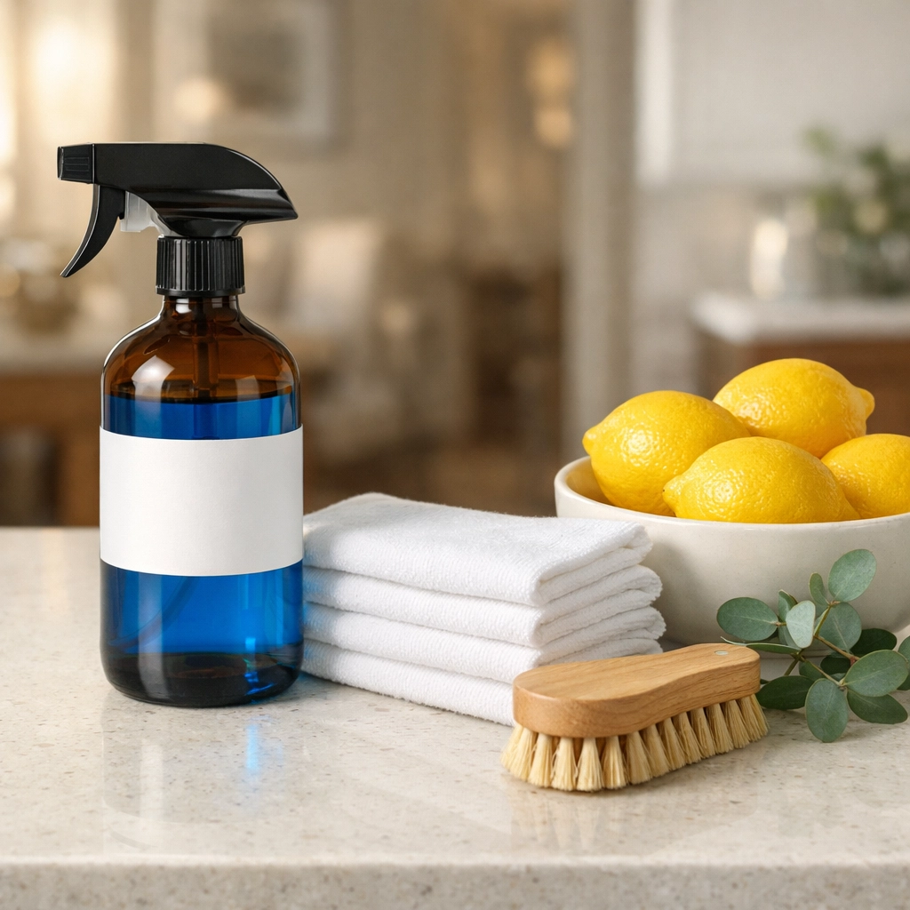 Eco-friendly cleaning supplies and non-toxic products used by house cleaning services MA for a healthy home.