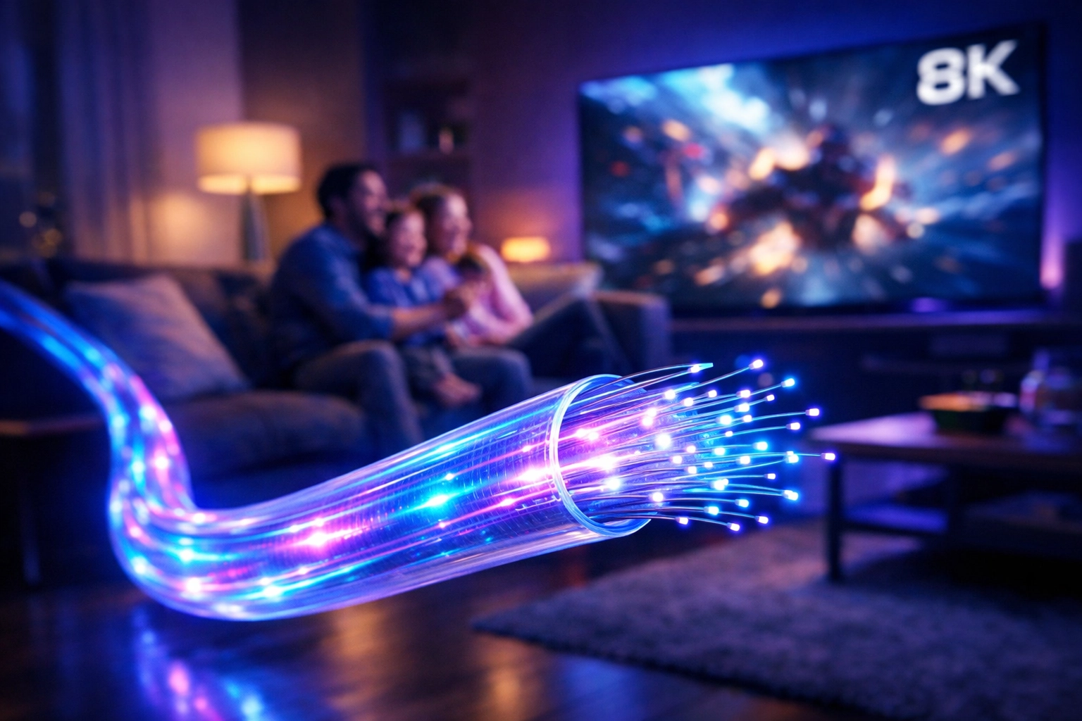 High-speed fiber optic cable providing reliable connectivity from the best internet providers for a new home.