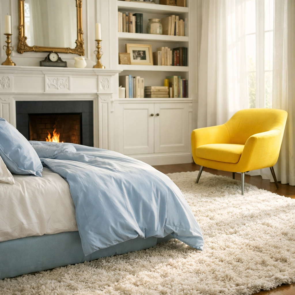 A pristine master suite with an allergen-free atmosphere, showcasing deep luxury house cleaning in Newton MA.