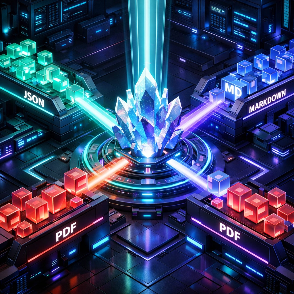 Organized digital knowledge base showing structured data files being sorted for custom GPT training.