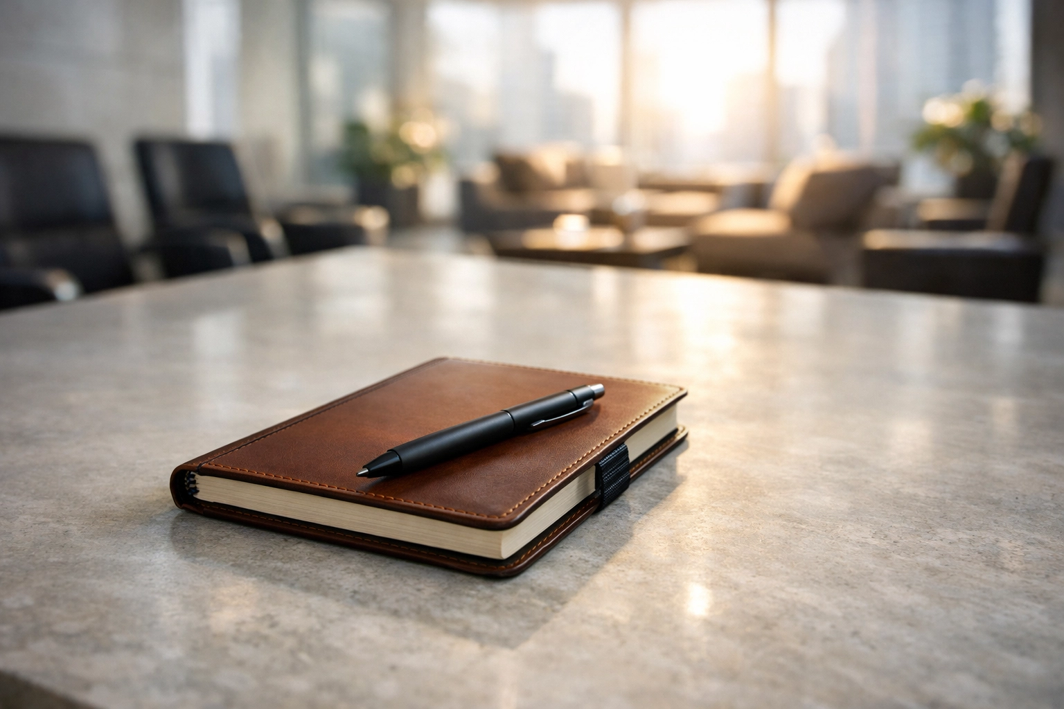 Minimalist boardroom setting for tax business revenue growth and ERO operational strategy planning.