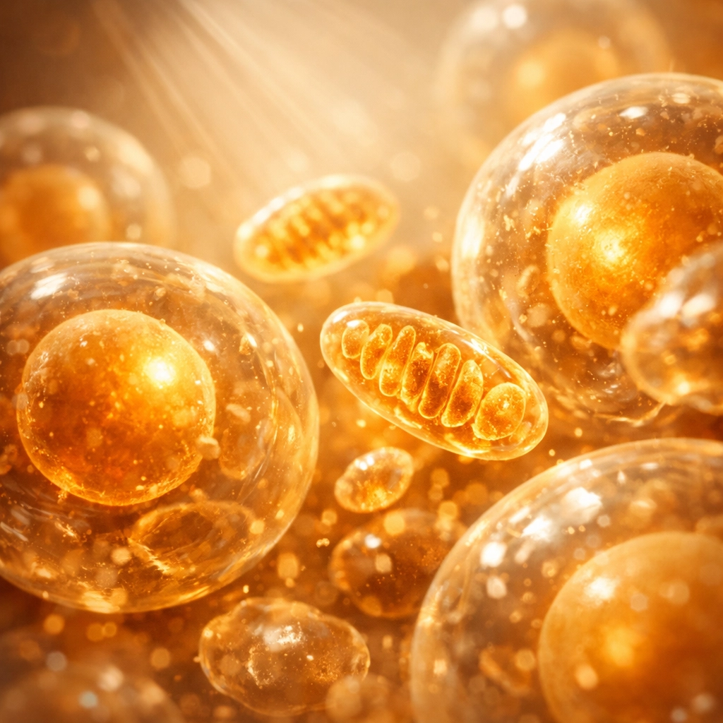 Mitochondrial cells showing cellular energy dysfunction causing chronic fatigue