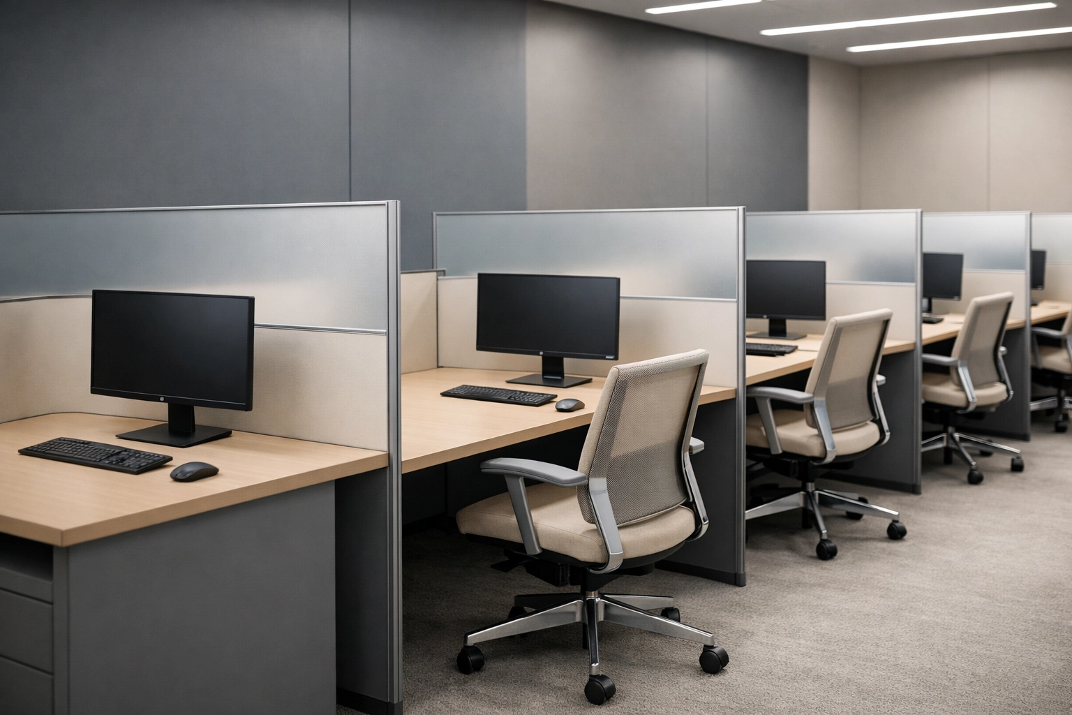 Secure and modern tax office workstations illustrating ERO access controls and staffing organization.