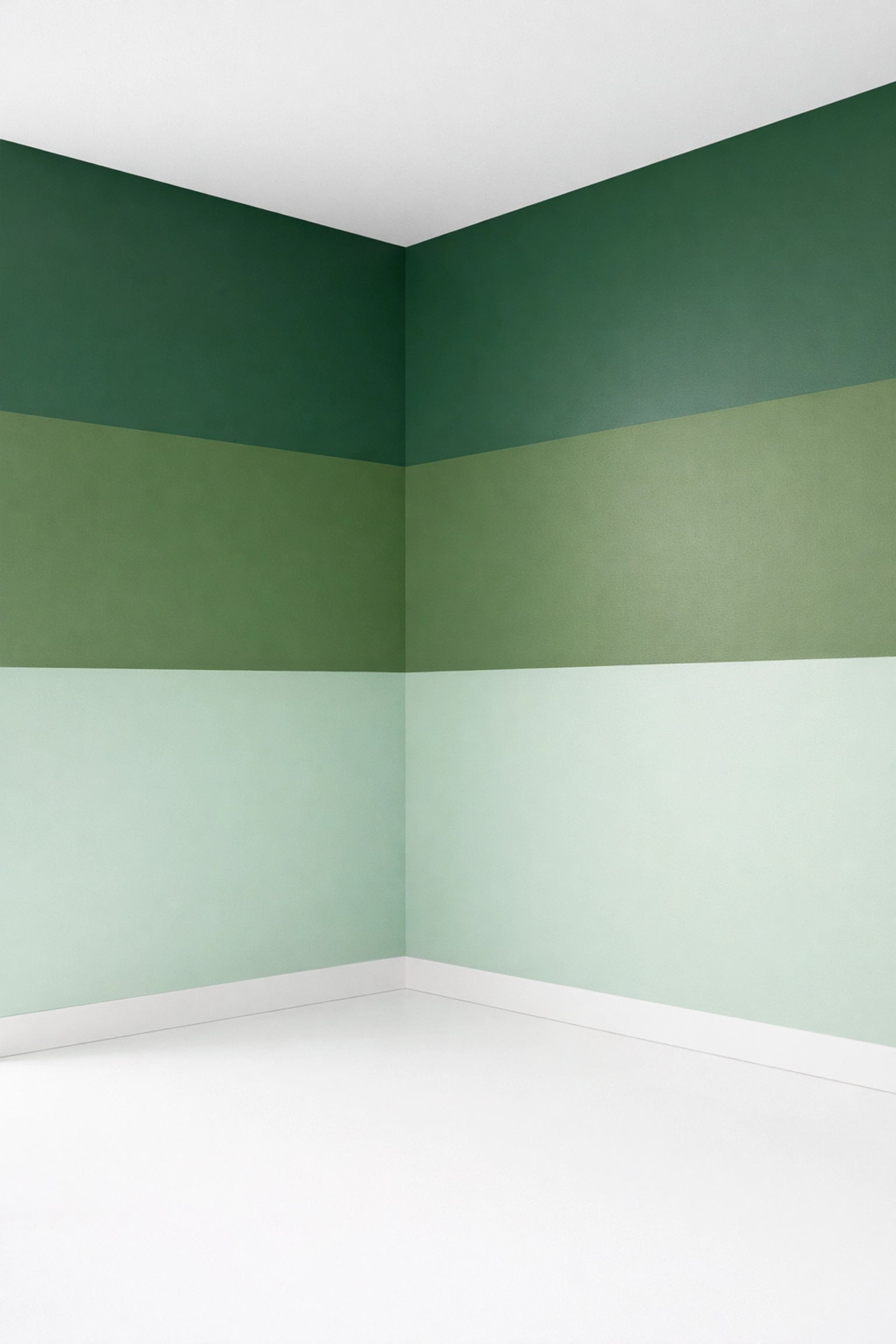 Modern interior wall featuring sage green colour capping tones by Mitten's Decorating.