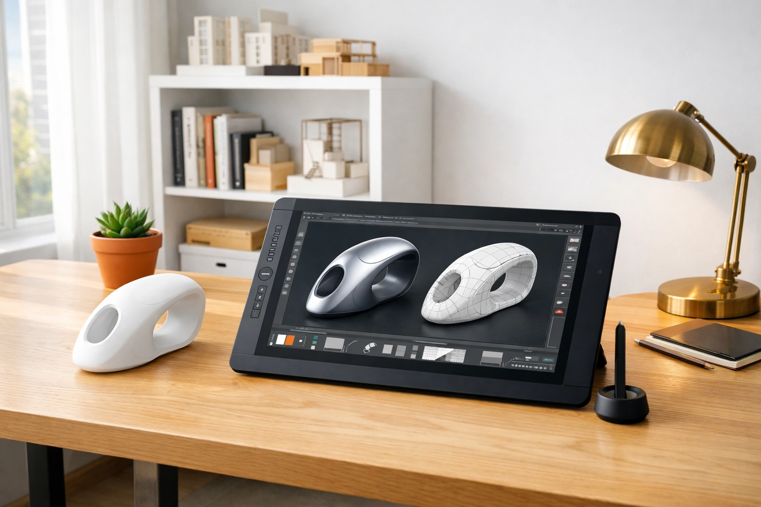 A modern designer’s workspace illustrating the 2026 Global Talent pathway for design professionals.