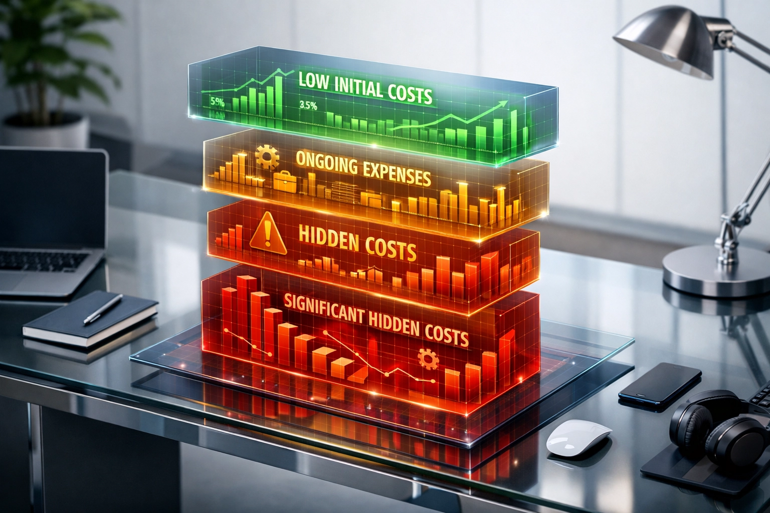 ServiceNow implementation total cost of ownership visualization showing hidden ongoing expenses