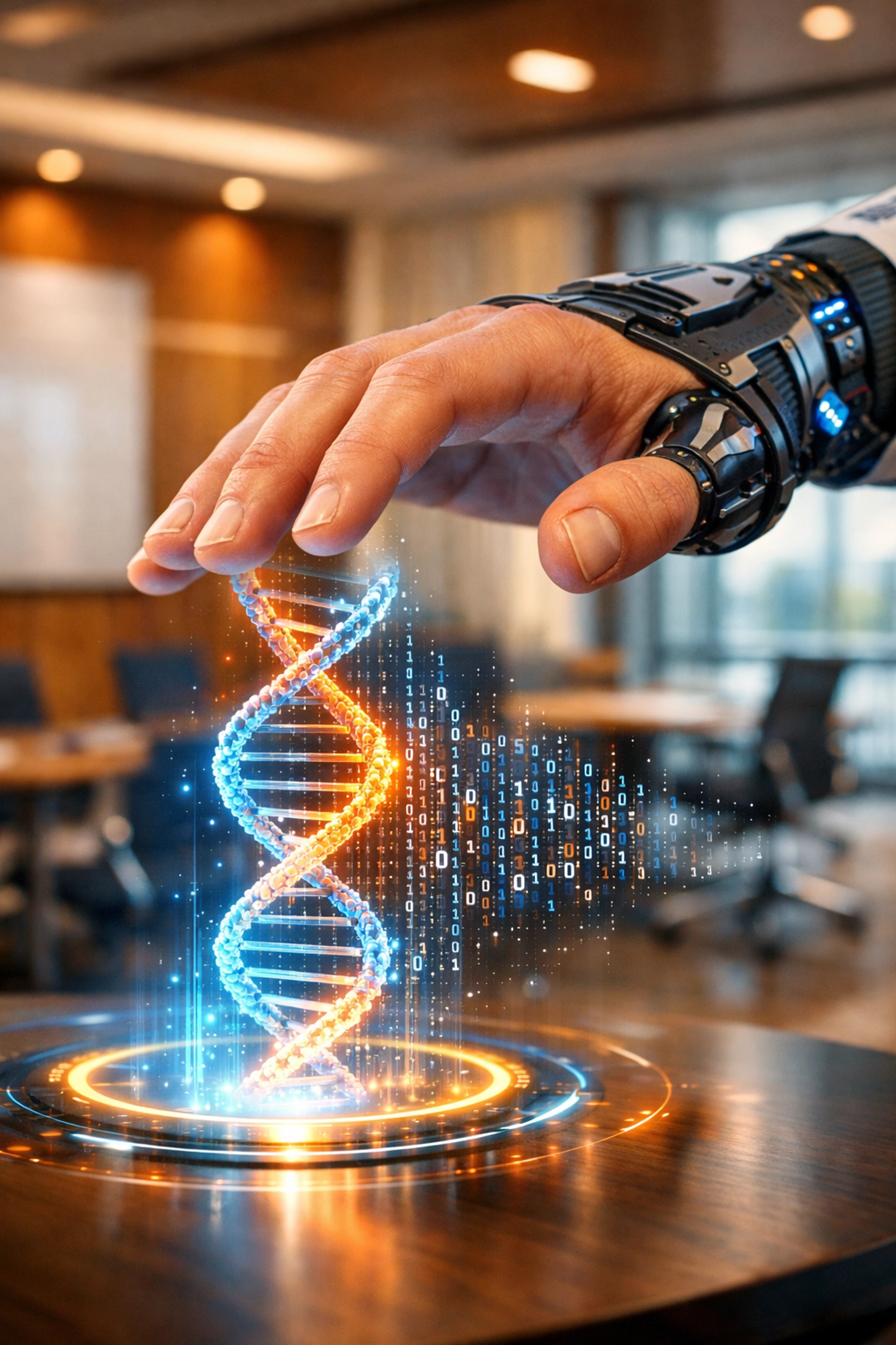 Interaktion von Mensch und KI-Technologie bei einer praxisnahen Weiterbildung für Vertriebsteams.