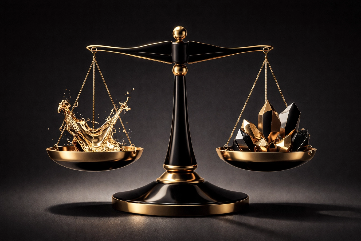 Elegant balance scale visualizing the importance of liquidity balance versus locked investments in private equity.