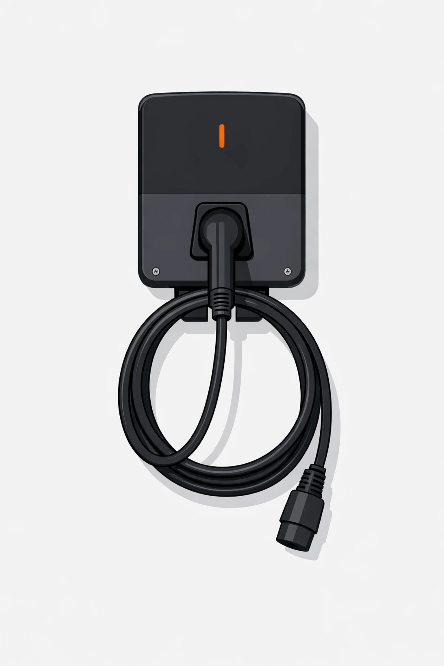 Moderne schwarze Wallbox Ladestation an einer Wand montiert für die Installation in Wien.