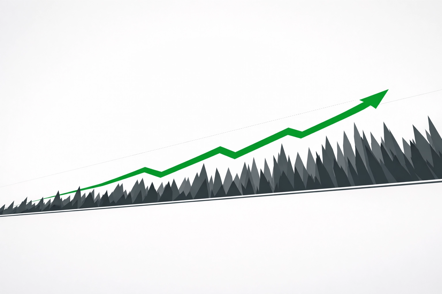 Steady green trend line showing positive closing line expected value growth despite market volatility.