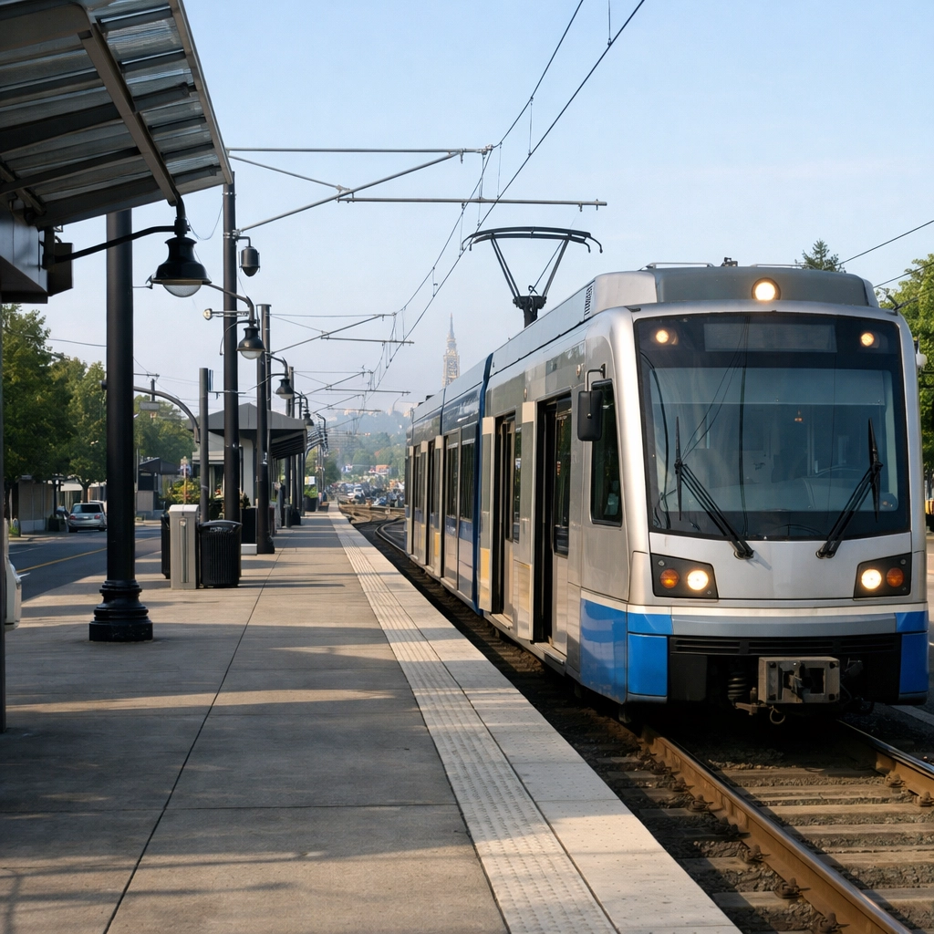 Hollywood Transit Center MAX station in Northeast Portland