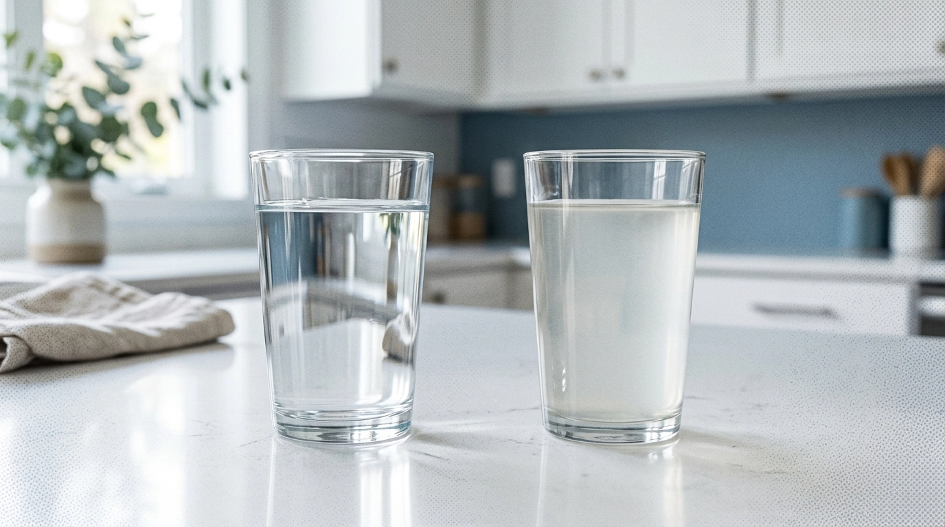 Clean vs cloudy water comparison