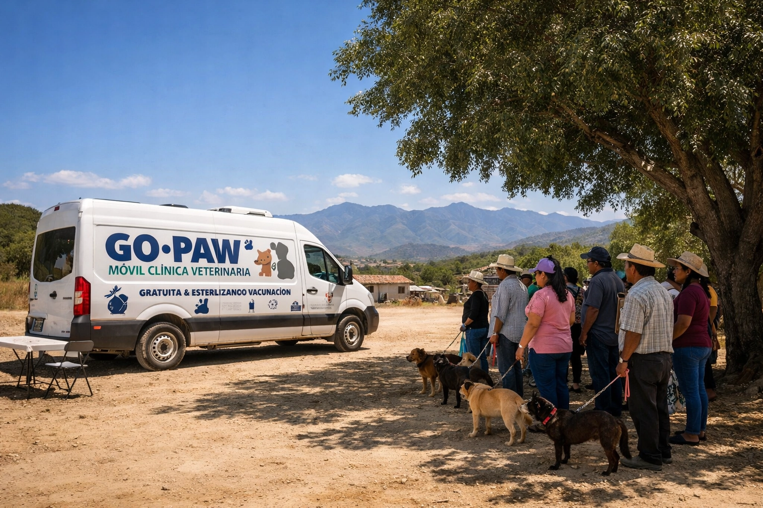 A GO•PAW mobile veterinary clinic provides accessible spay and neuter services to a rural Oaxaca community.