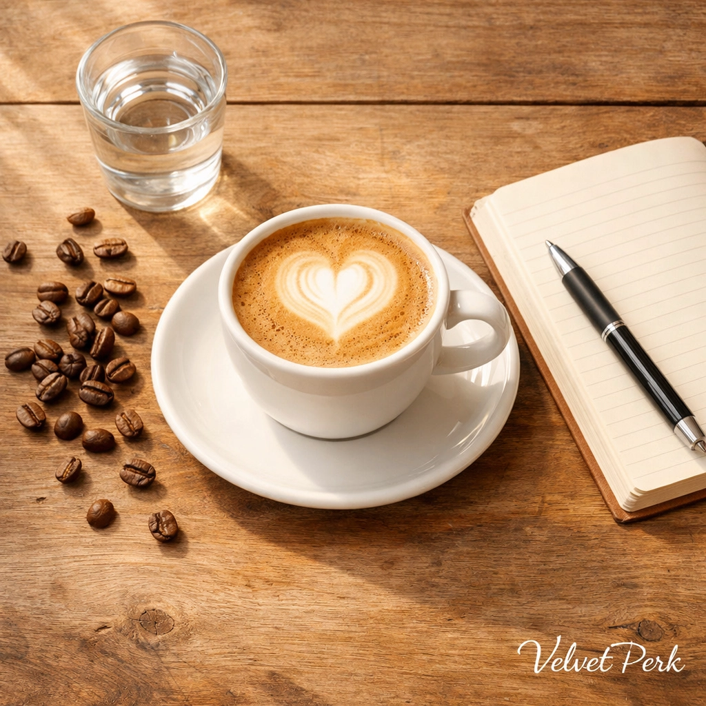 5 Reasons Your Coffee Shop Is the Perfect "Third Place" Minimalist latte and coffee beans on wooden table creating welcoming neutral coffee shop space