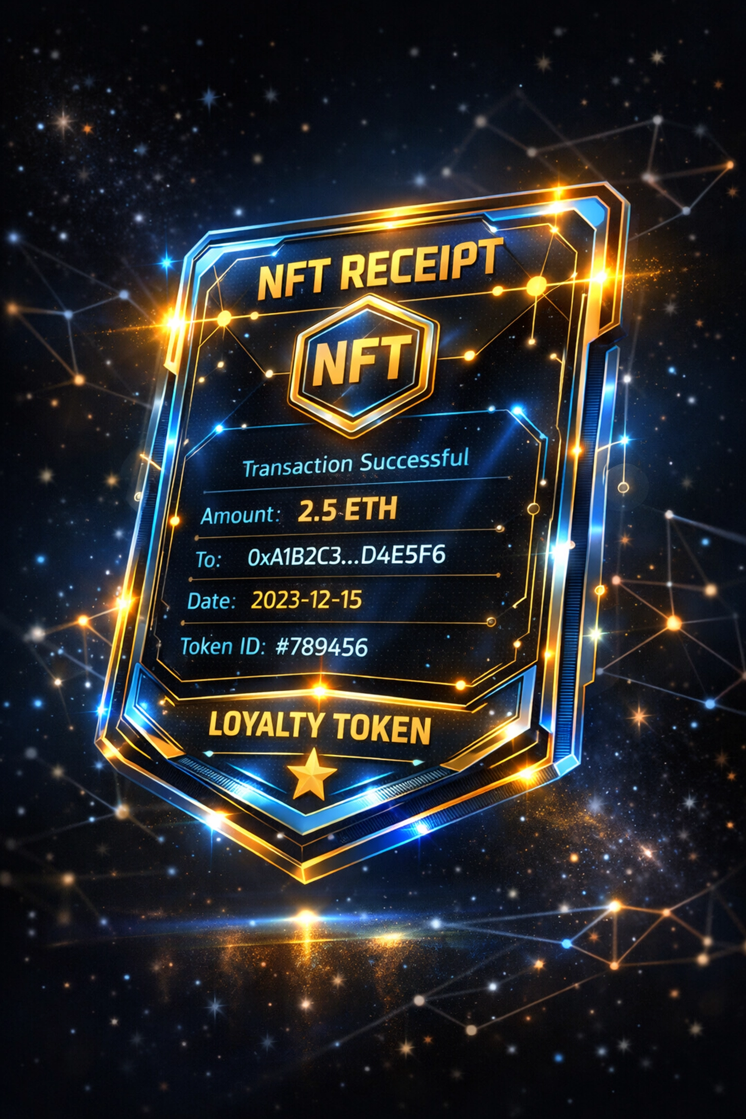 NFT receipt transforming into collectible loyalty token for crypto payment engagement