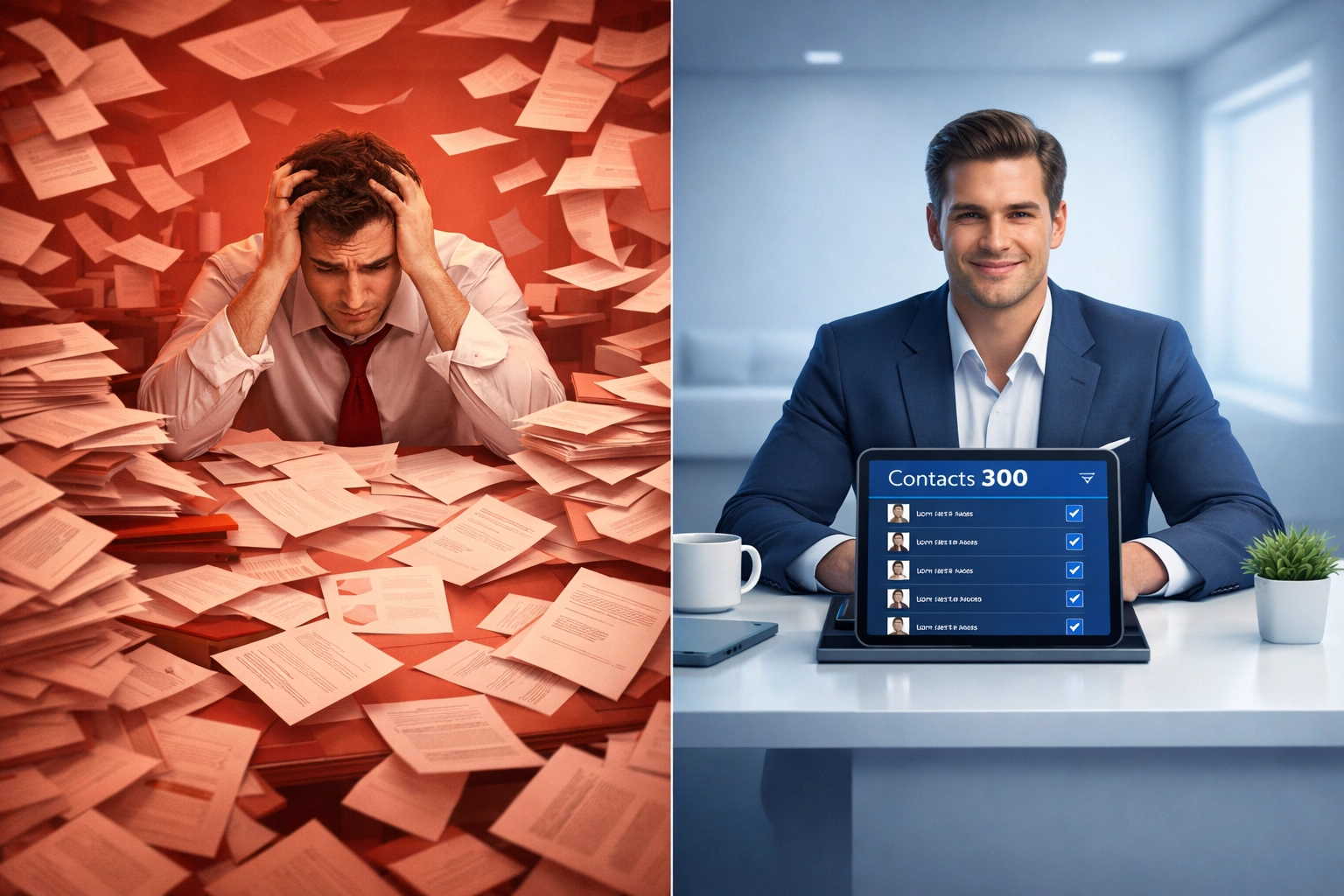 Agent comparing 3000 random leads versus 300 targeted predictive seller contacts