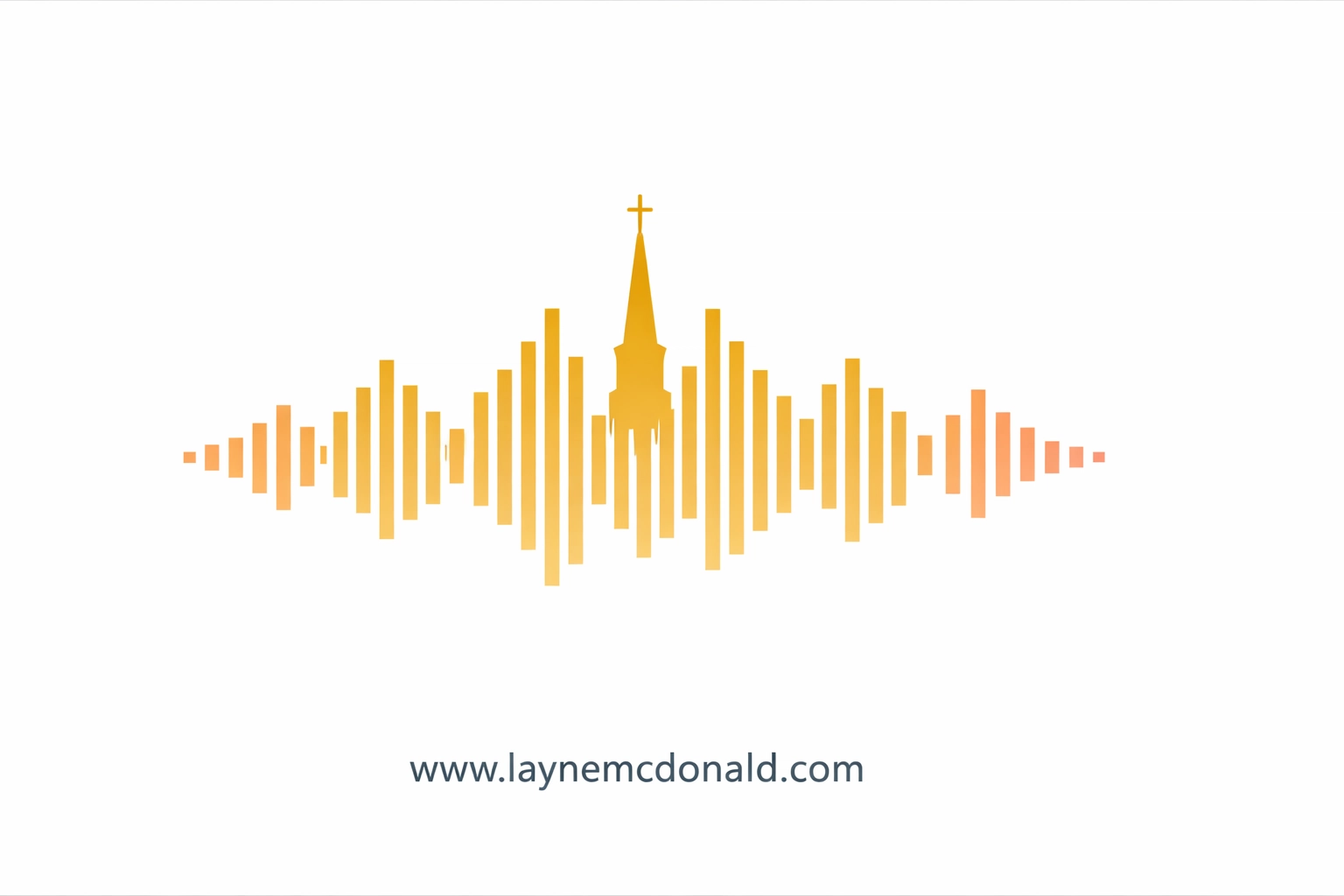 Sound waves peaks forming a church steeple, symbolizing creative worship media and faith-based leadership.
