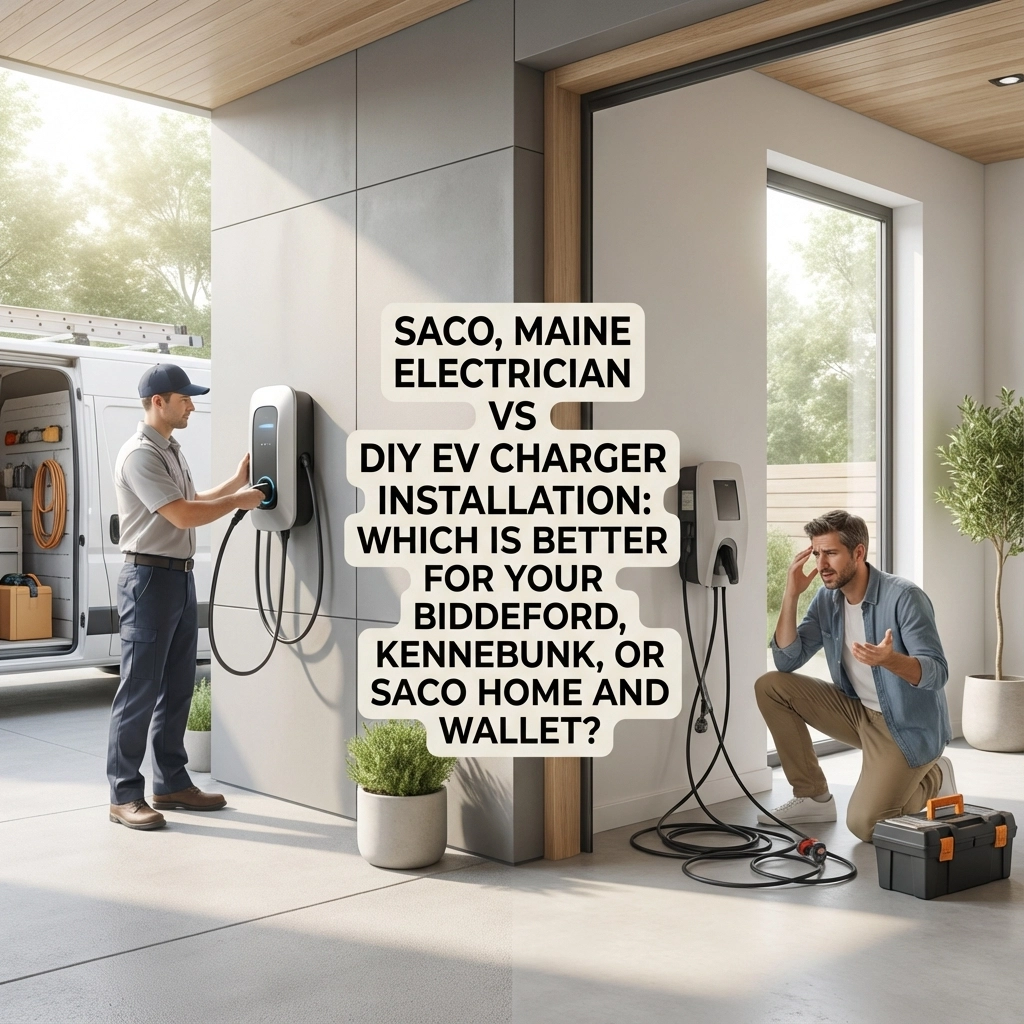 Saco, Maine Electrician Vs DIY EV Charger Installation: Which Is Better for Your Biddeford, Kennebunk, or Saco Home and Wallet?