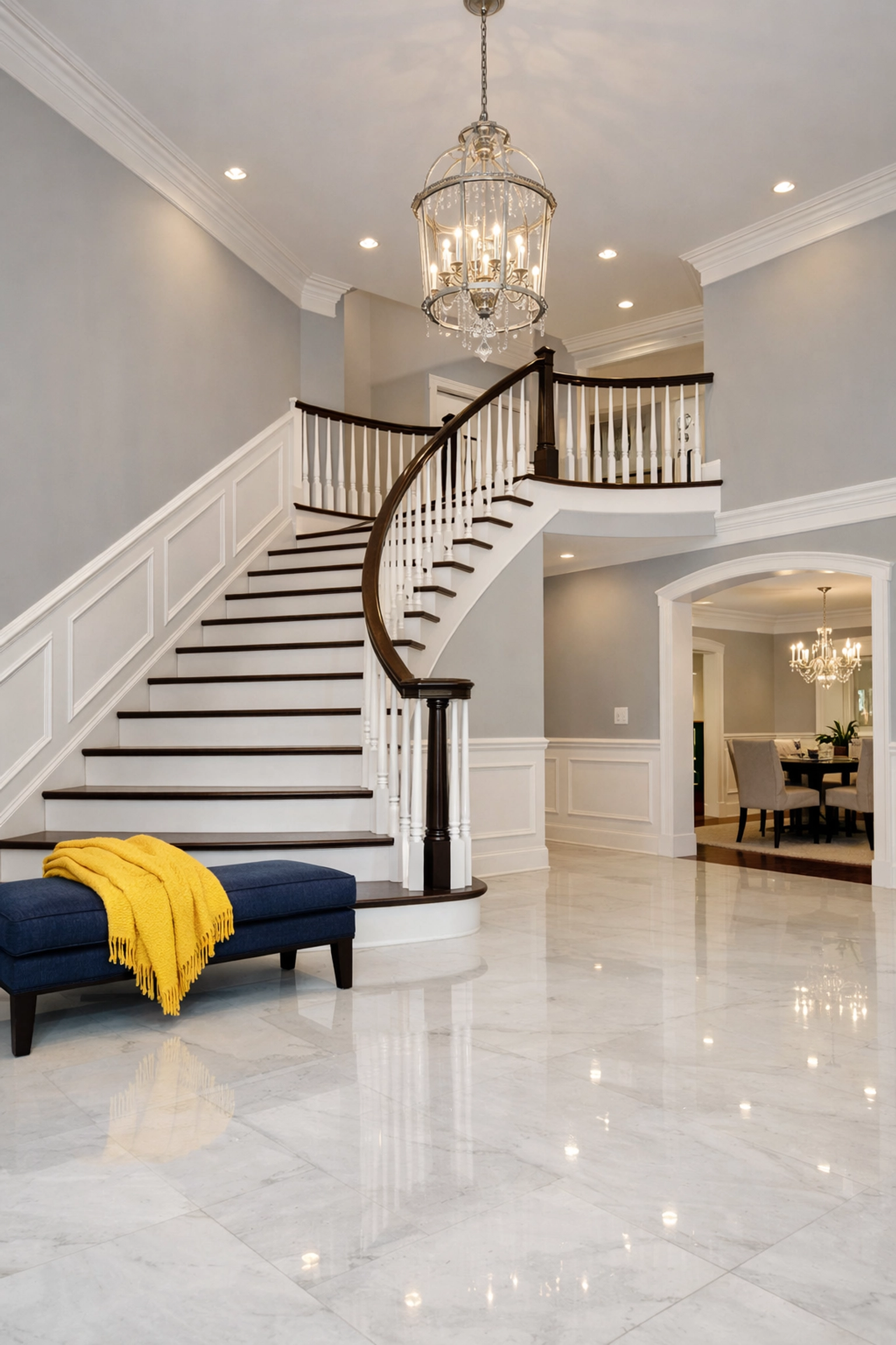 Spotless luxury home entryway in Millbury ready for professional move-in cleaning services.