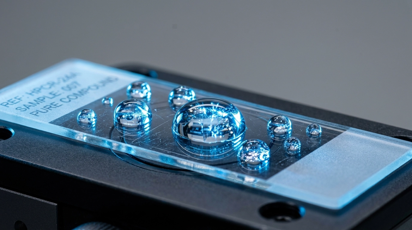 A clinical view of a research setup featuring peptide vials and modern equipment