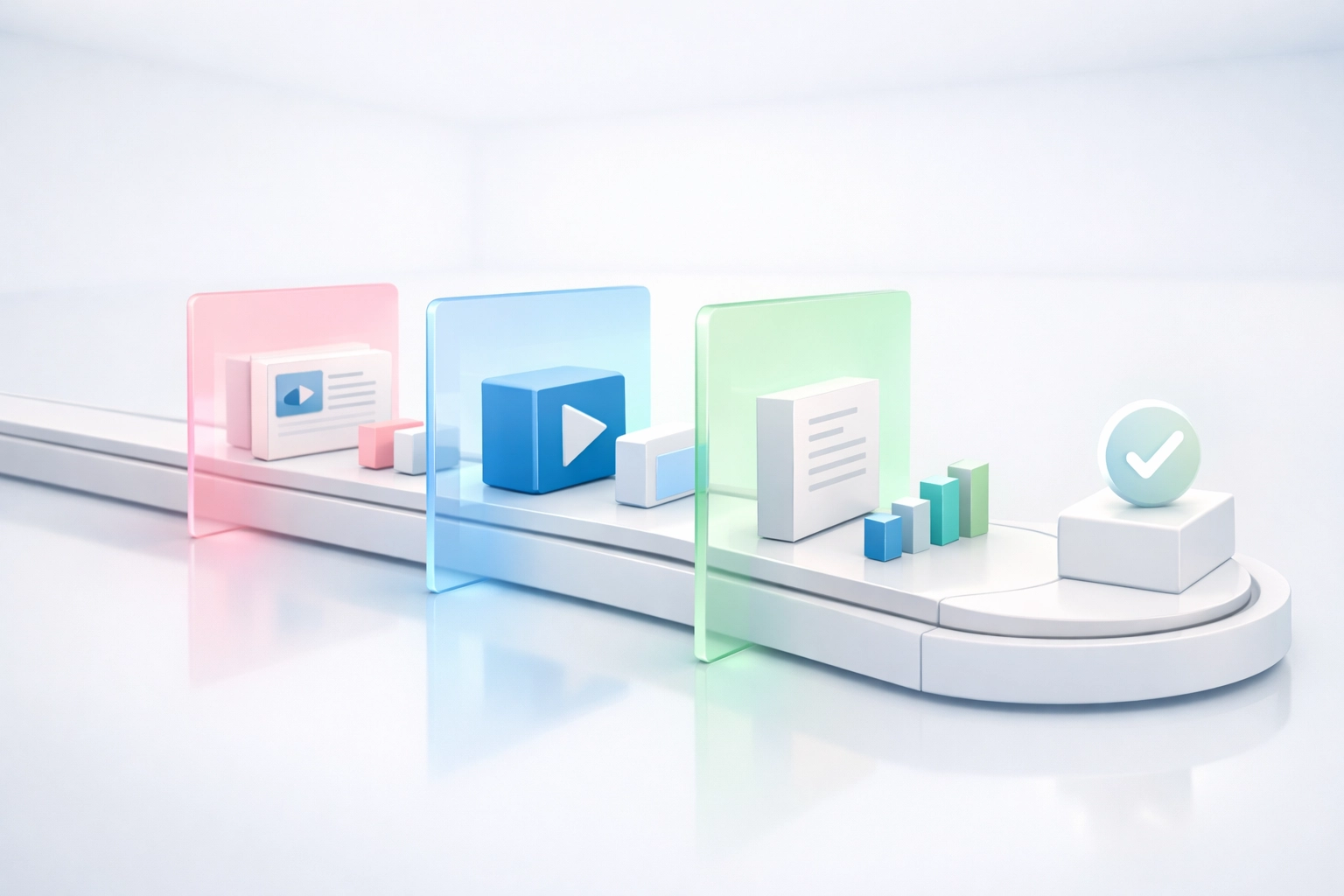 An automated content assembly line representing a systematic blogging for beginners workflow.