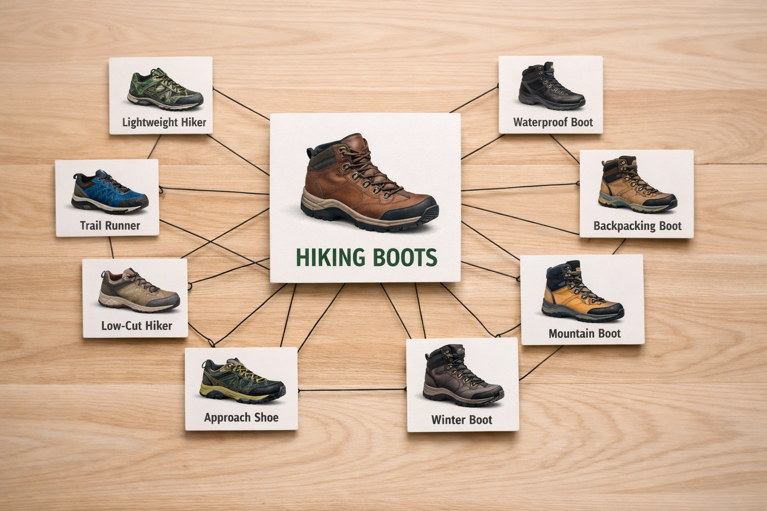 Topic cluster hierarchy connecting related ecommerce product content